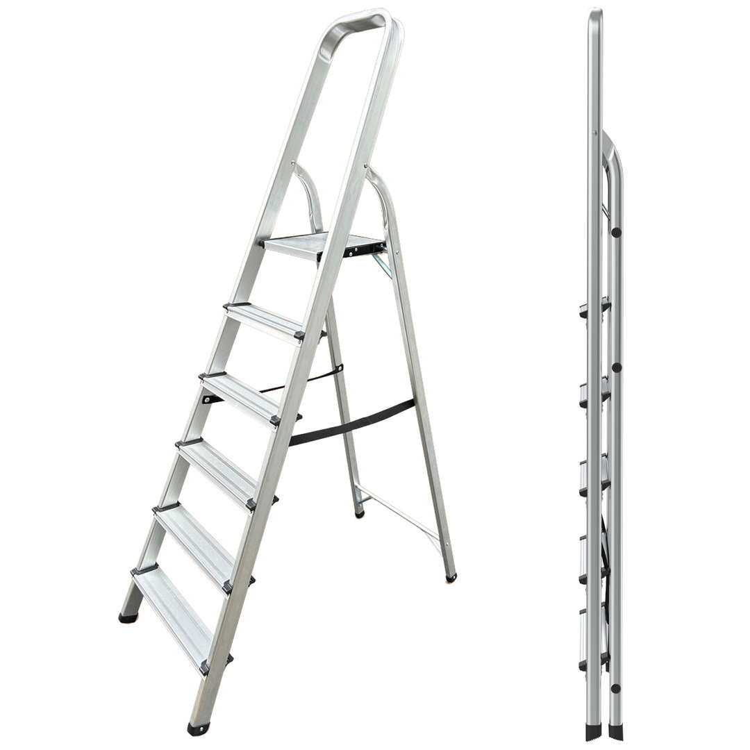 6 - Step Aluminium Lightweight Folding Step Ladder