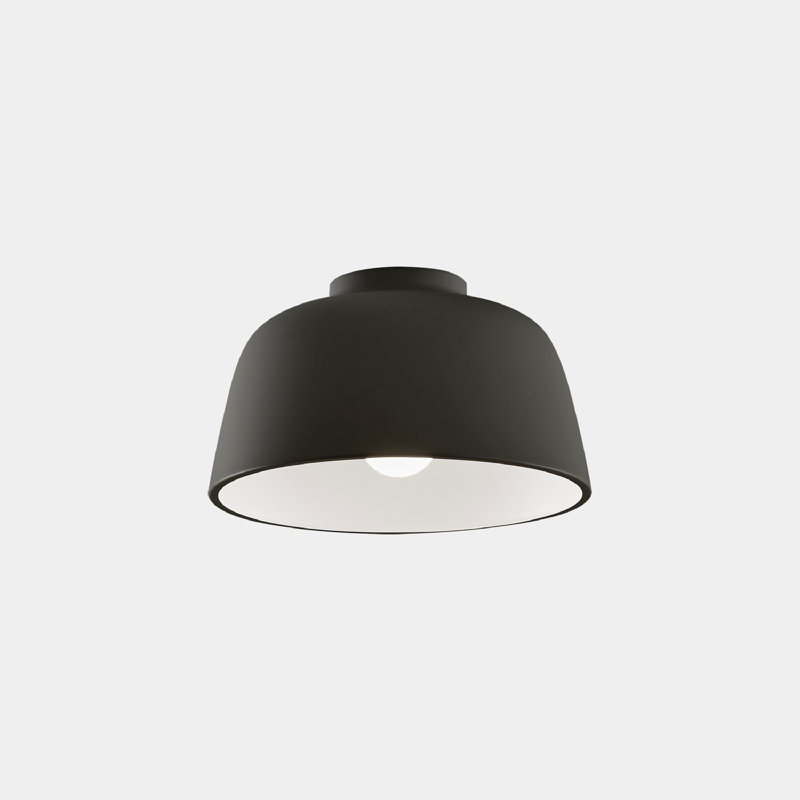 Miso 1 - Light Semi Flush Mount, Black/White, 7" H x 11.31" W x 11.31" D