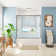 Castalia 55" - 59" W x 56" H Double Sliding Semi-Frameless Tub Door with Clear Glass