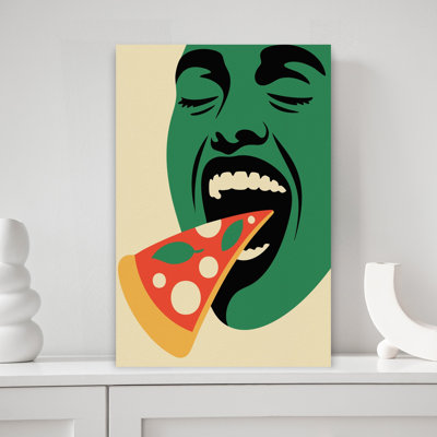 «Joyful Pizza Bite», art mural contemporain