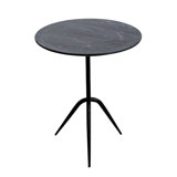 Glacier 18" Accent Table with Lava Marble