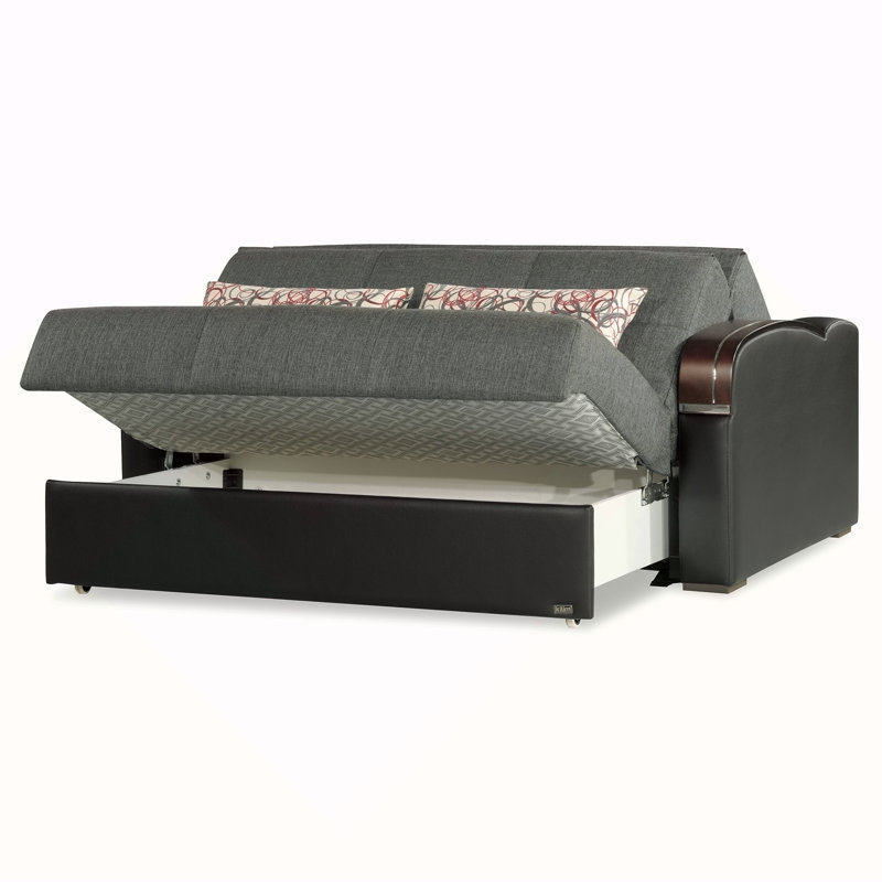 Causeuse convertible avec rangement Primenest Slumbercore, grise, confortable et élégante pour tout espace, Gris