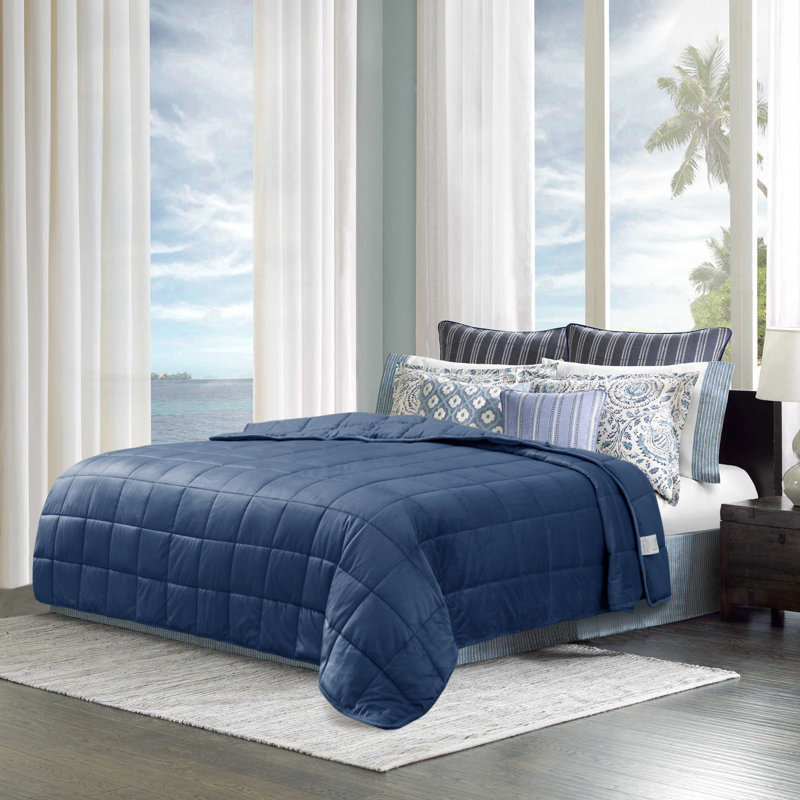 Devra Patchwork Bedspread, 150 x 200 cm Bedspread, Blue
