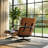 Mid Century Modern Lounge Chair with Ottoman, Leather Accent Chair, Solid Wood Frame, Heavy-Duty Aluminum Alloy Base, Reclining Reading Chair for Living Room, Office or Bedroom-1417463866