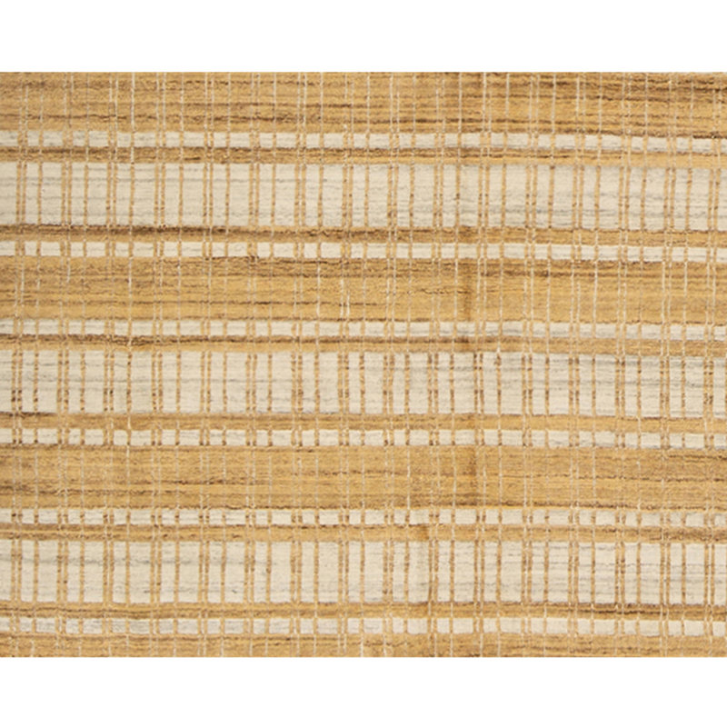Tapis brun clair / ivoire de haute qualité noué à la main