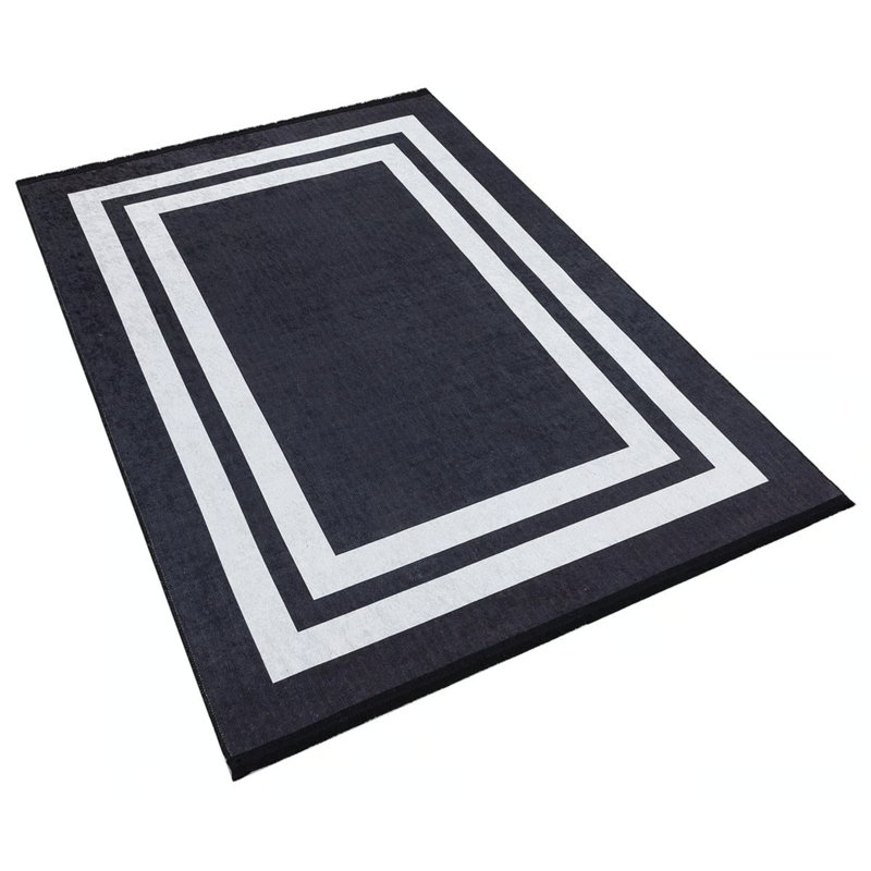 Tapis blanc lavable Fideoja, Rectangle 5 pi 3 po x 7 pi 7 po