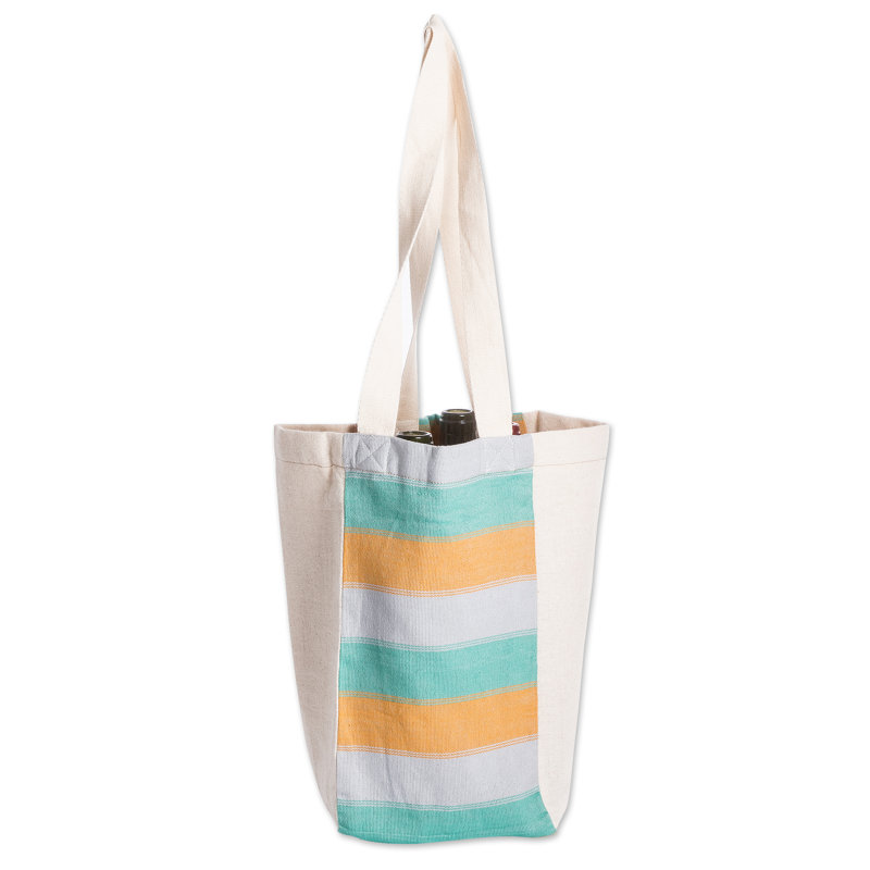 Sac à vin en coton pliable fait main Heres to Joy Maraja