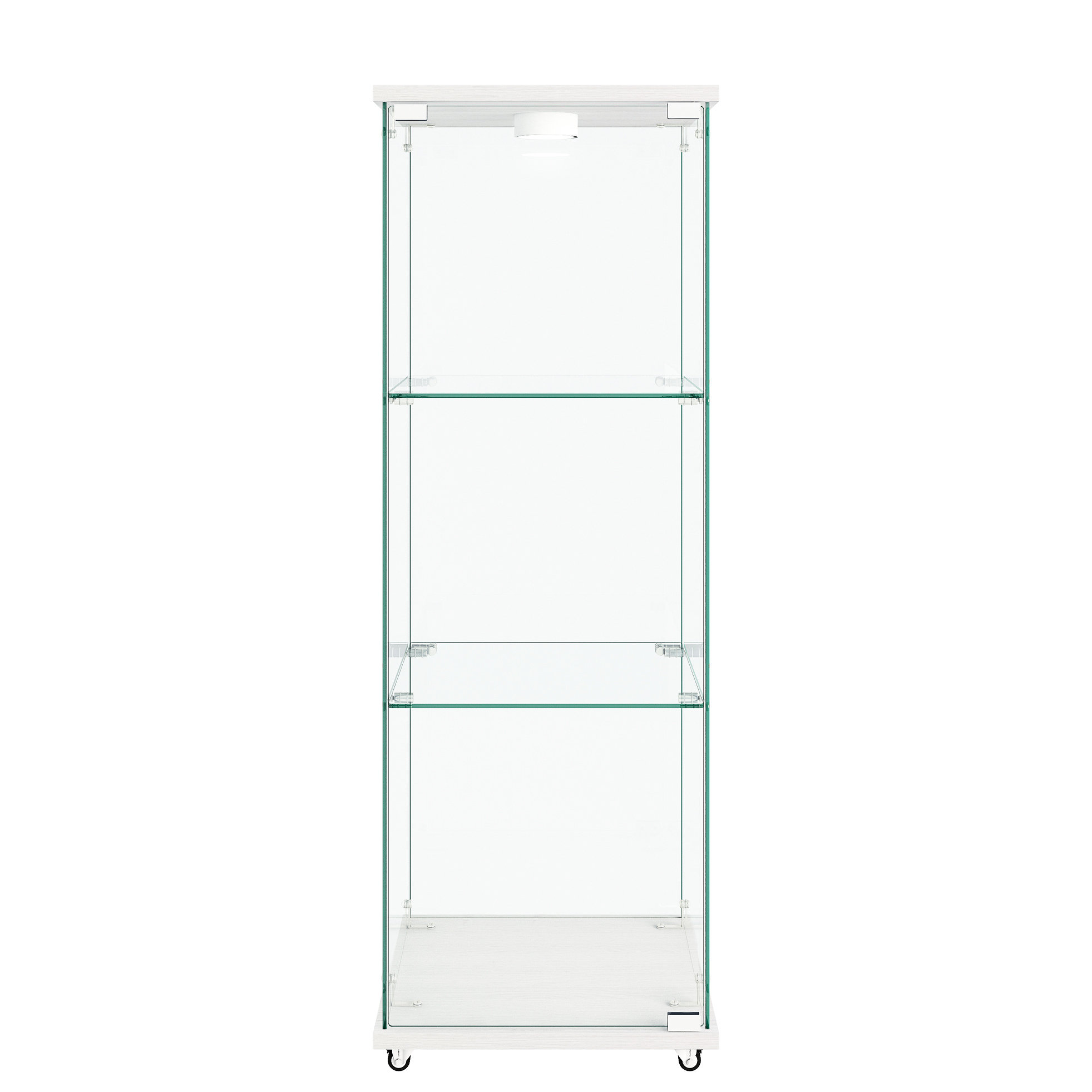 Ivy Bronx Modern 47.14" High White Glass Display Cabinet With Led ...