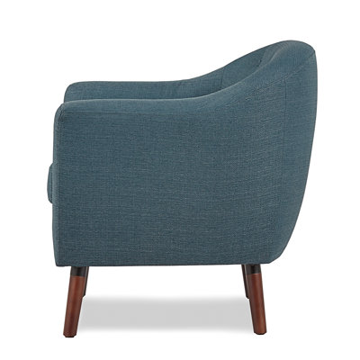 Fabric Upholstered Accent Chair 1Pc Espresso Finish Legs Button Tufted Solid Wood Furniture Living Room Chair -  Corrigan StudioÂ®, 6AF3D48B5BB545BC84664AE6B9BAF846