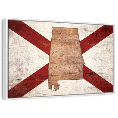 Carte d'État sur le drapeau de l'Alabama