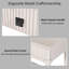Bureau de meuble-lavabo moderne blanc 38 "avec miroir et tabouret | Tiroirs striés, table multi-usage, 2 grands tiroirs, largeur 38,4"