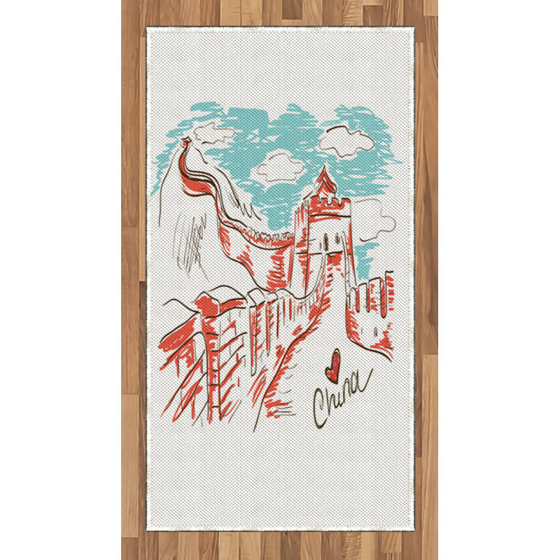 Tapis décoratif long en fibres de polyester haute densité Scenery, Rectangle 2 pi 7 po x 5 pi