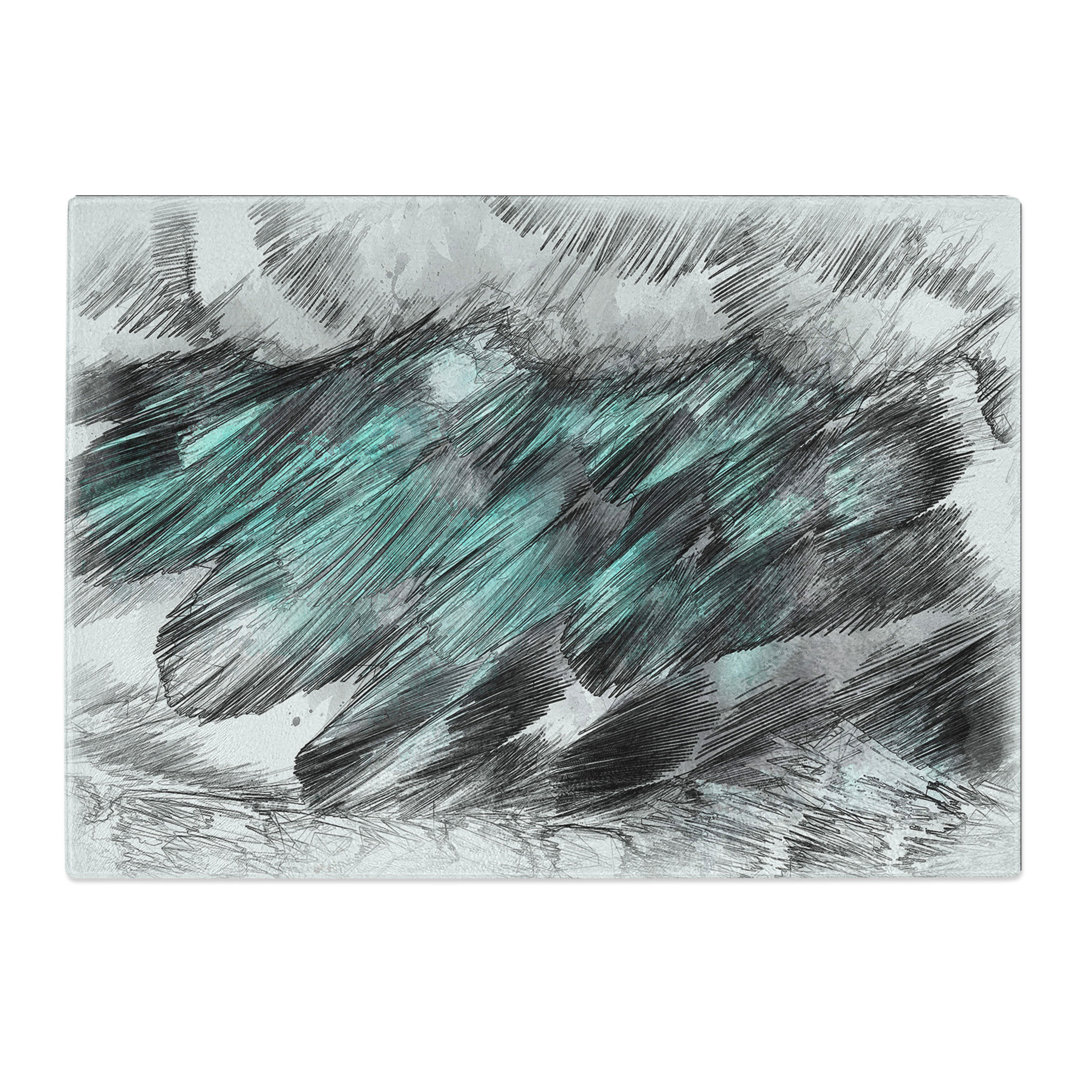 Tempered Glass Ruffled Feathers Chopping Board