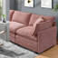Canapé modulaire rose peu encombrant, chenille douce, forme en L confortable pour les salles familiales