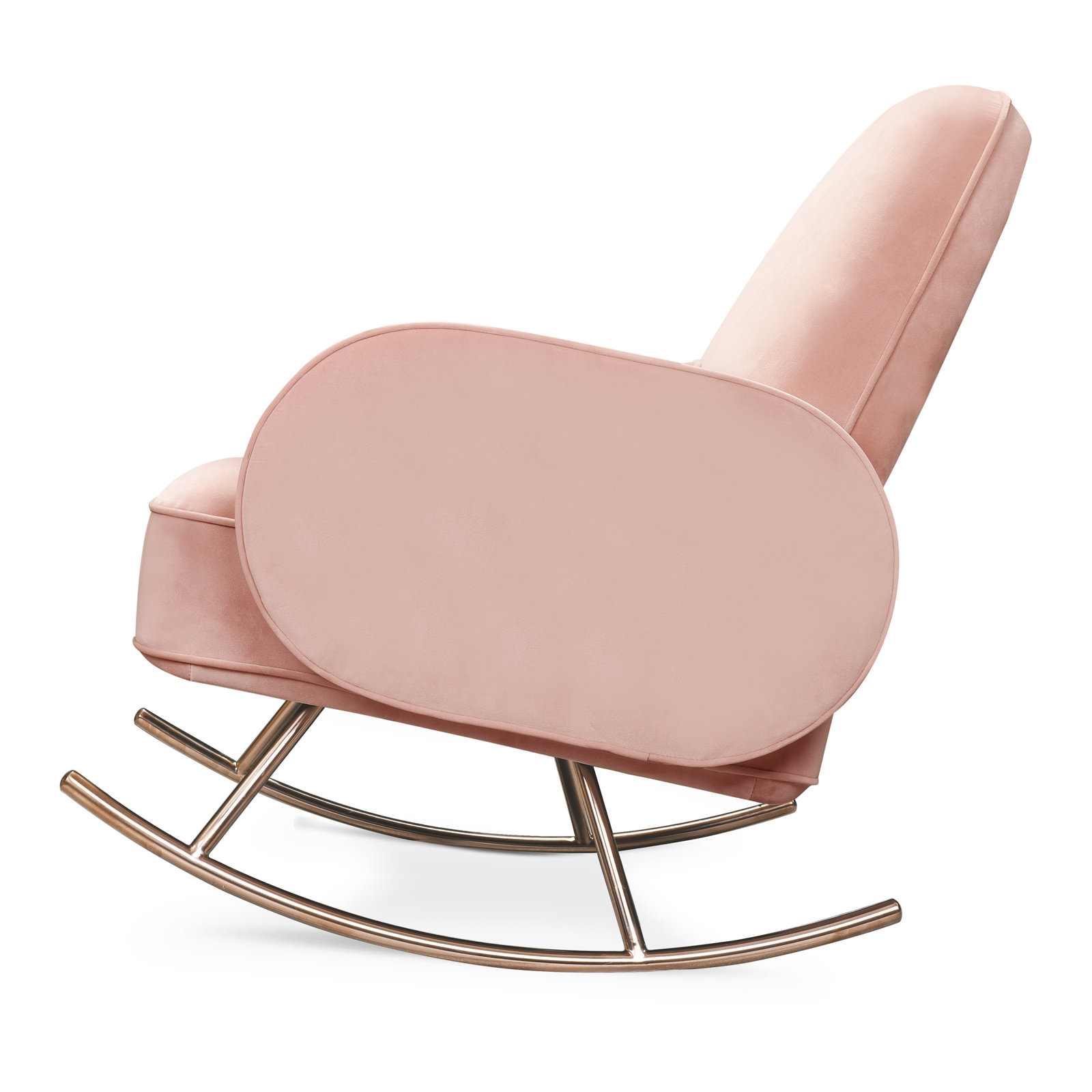 Compass Rocking Chair, Blush Pink Velvet