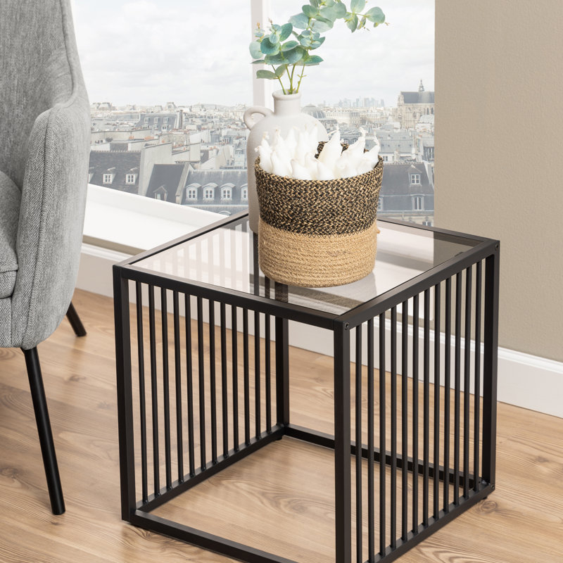 Nayson Glass Top End Table