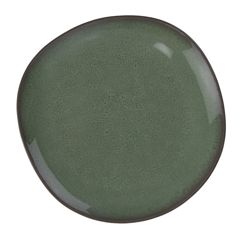 Assiette plate Villeroy & Boch Lave Vert, faïence de porcelaine de qualité supérieure, aspect fait à la main et glacis réactif, 11 po de diamètre, va au lave-vaisselle et au micro-ondes, vert