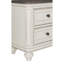 Table de chevet pour chambre à coucher en blanc antique et brun avec tiroirs pratiques, optimisation de l'espace à 2 tiroirs