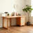 Brown Rectangular Solid Wood+Rattan desk-1329116569