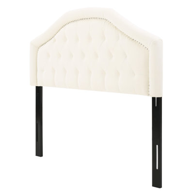 Button Diamond Stitch Headboard In For A Dreamy Queen & Full Bed Contemporary Sized Beds, With And Nailhead Trim, Assembly Required