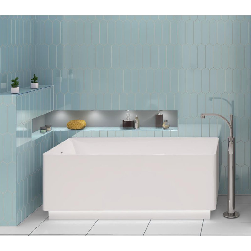 Ergo 3" x 11" Picket Glass Floor and Wall Tile, Chiffon