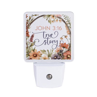 Dexsa John 3:16 True Storey Night Light - LED Plug In Auto On/Off Inspirational Nightlight