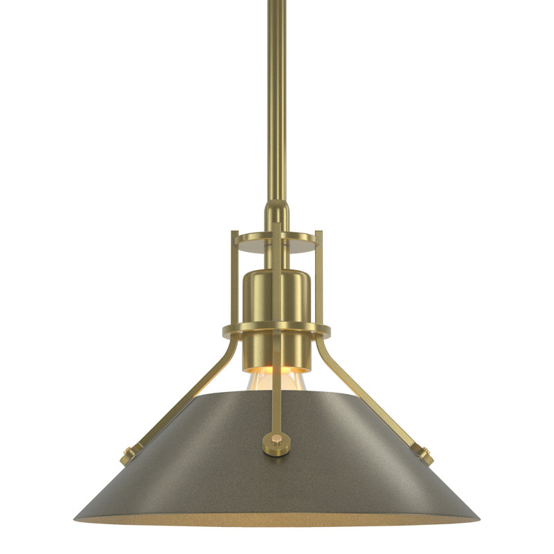 Henry 1 - Light Single Cone Pendant, Sterling, Natural Iron, 54.7'' H X 9.2'' W X 9.2'' D