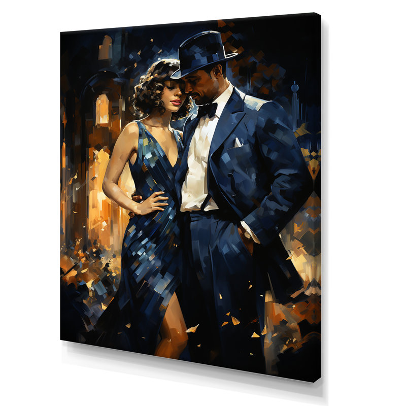 Harlem Renaissance Jazz Age Sonata Couple, reproduction d'art sur toile, Toile tendue, H 20 po x l 12 po