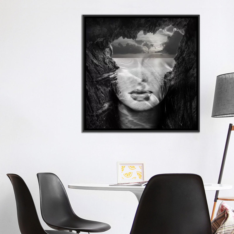 « rocks », impression sur toile, H 18 po x l 18 po x P 1,5 po, Pas de tapis, Toile encadrée noire