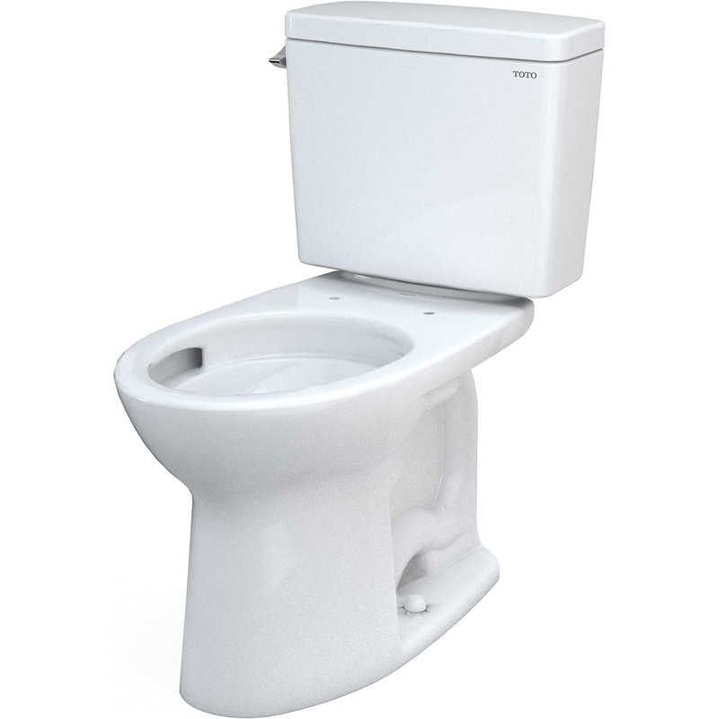TOTO Drake 1.6 Elongated Two-Piece Toilet (Seat Not Included), Cotton