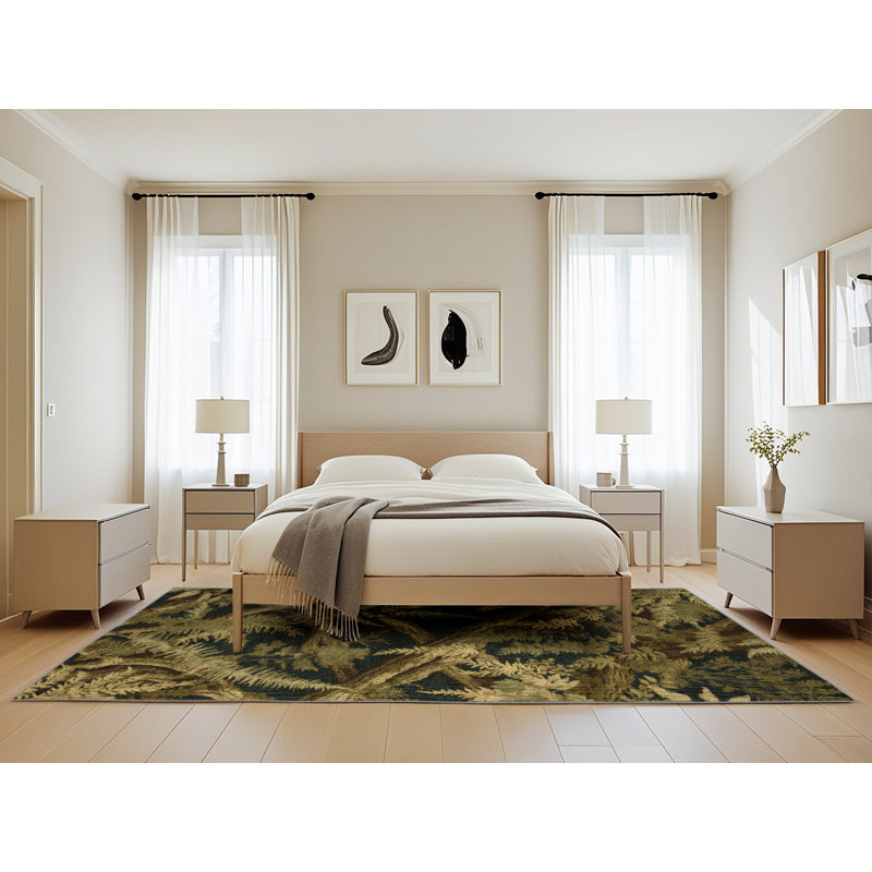 Tapis brun lavable à la machine, Rectangle de 5 pi x 8 pi