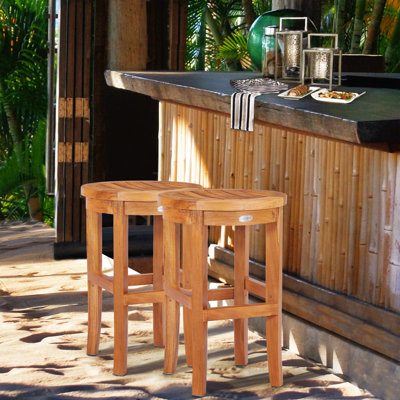 Ventimiglia Teak Patio Bar Stool by Highland Dunes