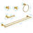 5 Piece Bathroom Towel Rack Wall Mount - Brushed Gold Made Of Aluminium Rust For Multiple Rooms Simple Installation 5 Aluminium, Fit For Bathroom, Bedroom, Laundry, Kitchen Method-1342436652