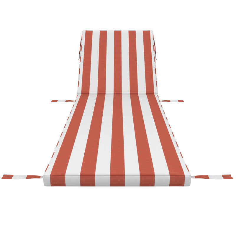 Outdoor Chaise Cushion With Sunbrella Fabric, 26" W x 80" D, Sunbrella® Refuge Coral