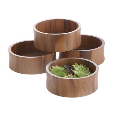 10.6-inch Salad Bowl Set with Bamboo Lids and Servers