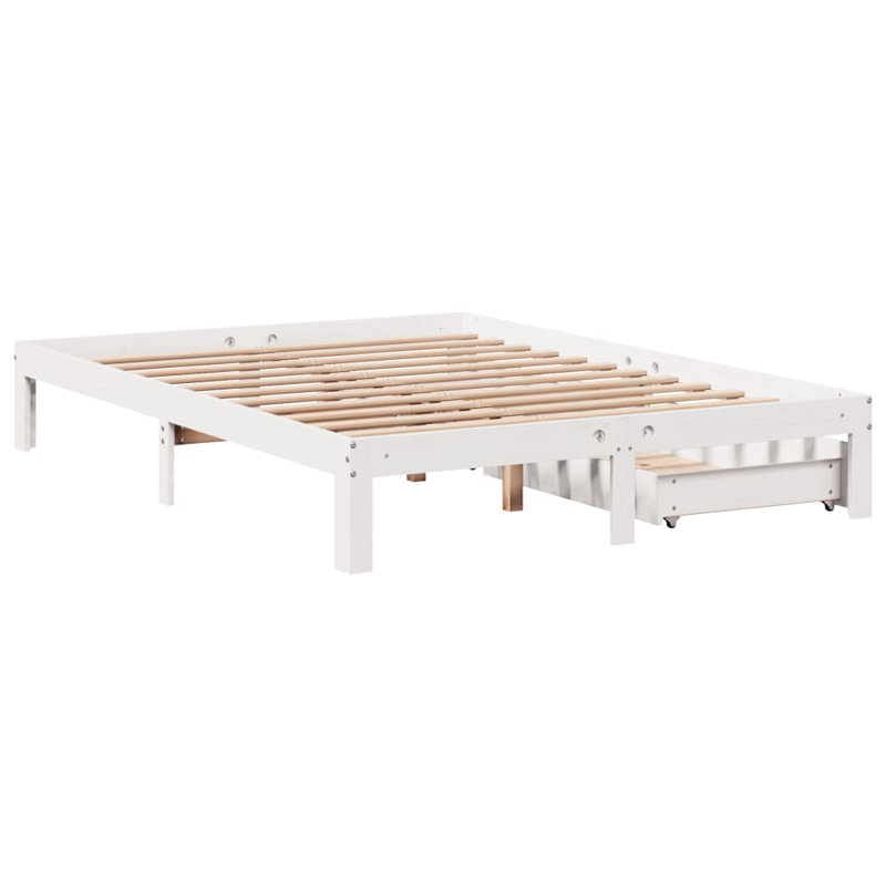 Storage Bed, White, European Kingsize (160 x 200 cm)