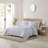 Tommy Bahama Distressed Water Leaves Blue Cotton Reversible Quilt Set-1249628097