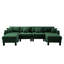 Canapé modulaire en U à 4 places en tissu Boucle avec accoudoirs distinctifs en forme de coquillage, 2 repose-pieds mobiles et pieds cylindriques pour des espaces de vie confortables-717864815-717864817