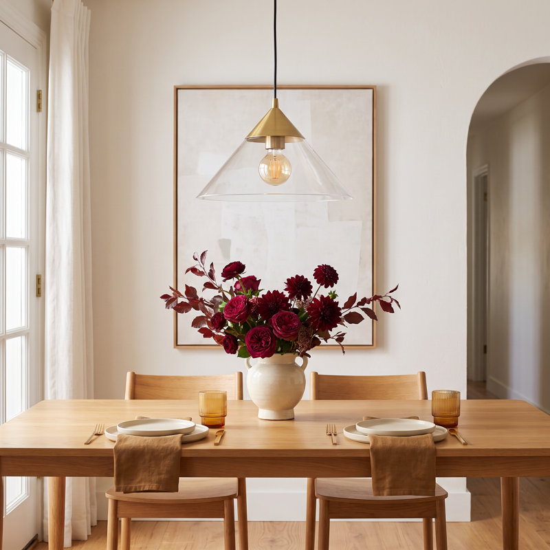 Johnson 1 - Light Single Pendant, Brushed Gold/Clear Glass