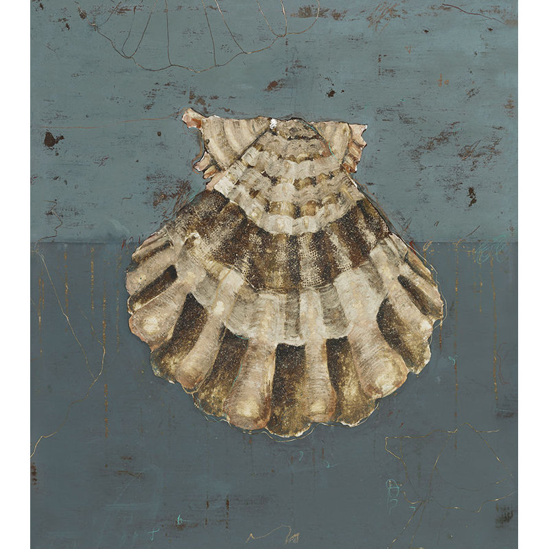 «Sarah Atkinson Seashell C», peinture acrylique sur toile, Gel coupé au couteau