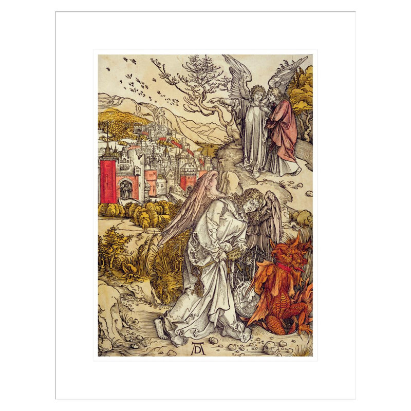 «Angel with the Key of the Abyss» par Albrecht Dürer, impression giclée sur cadre, H 21,75 po x l 17,12 po