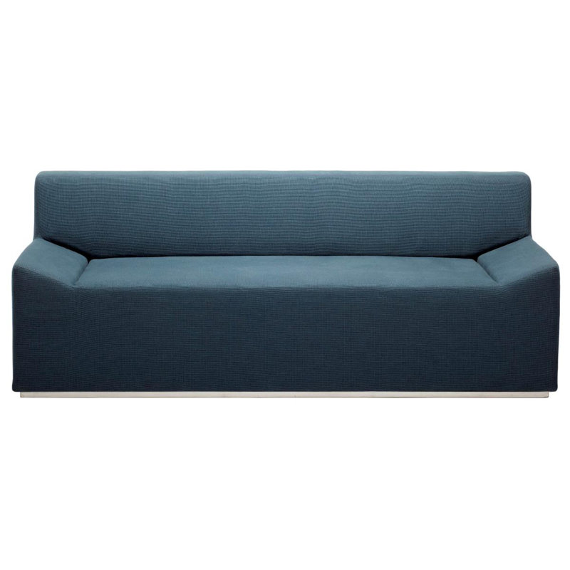 Couchoid Leather Sofa, Slate Genuine Leather, 28" H x 75" W x 34" D