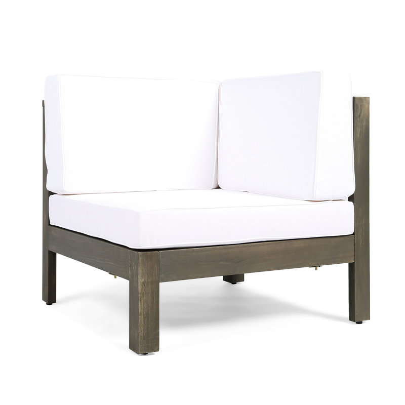 Chaise de camping en bois blanc avec coussins d'eau, l 29,96 po x P 29,96 po, coin pour une utilisation à long terme, rembourrage