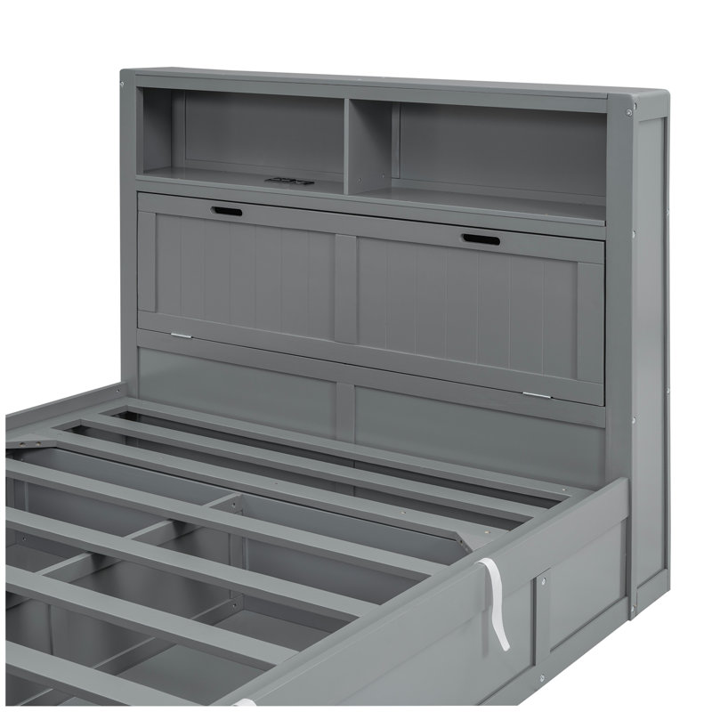 Lit plateforme avec rangement Kleine, Grand, Gris
