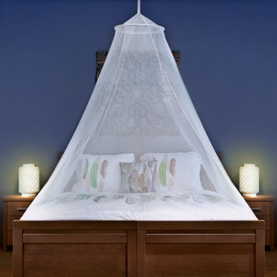 Mosquito Net for Queen & King-Size Bed - Fully Enclosed Bed Canopy | Insect Netting for Travel & Decoration – Includes Bag & Adhesive Ceiling Hooks