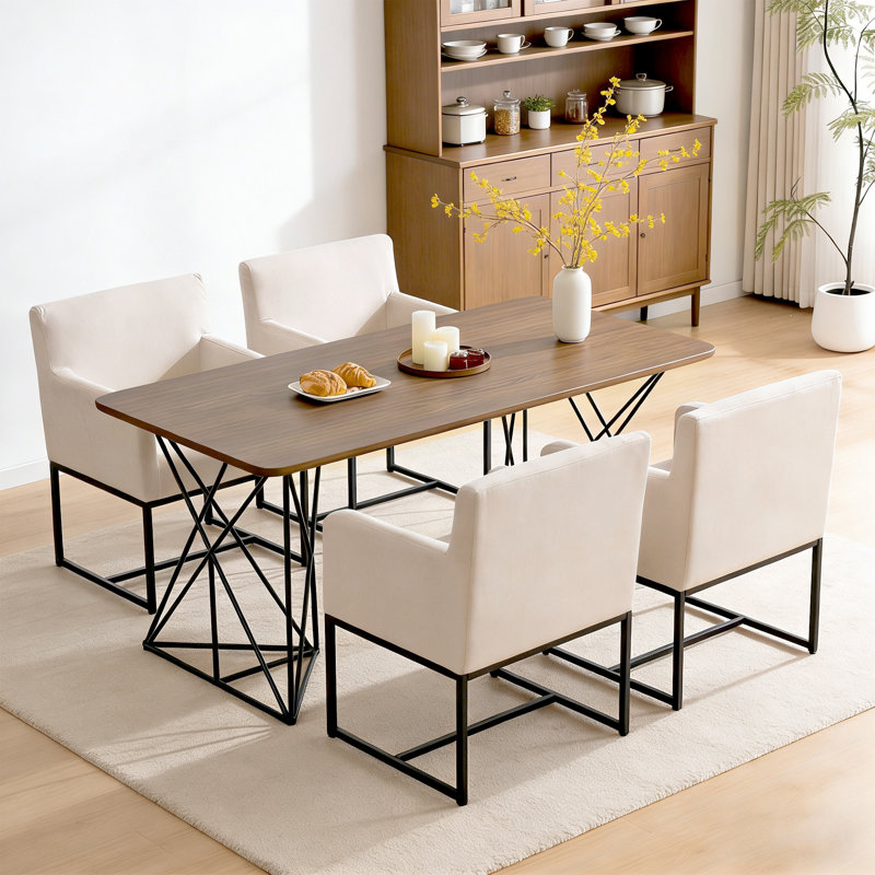 Ensemble de 2 chaises d'appoint l 18,9 po avec structure en métal massif, Lin lin