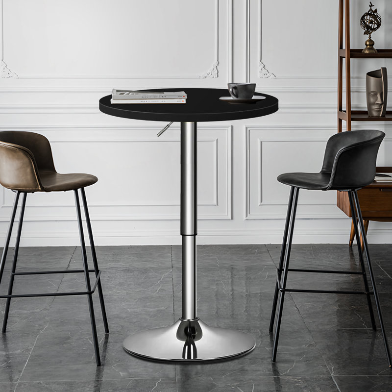 Coveney Adjustable Bar Table, Clear, Chrome