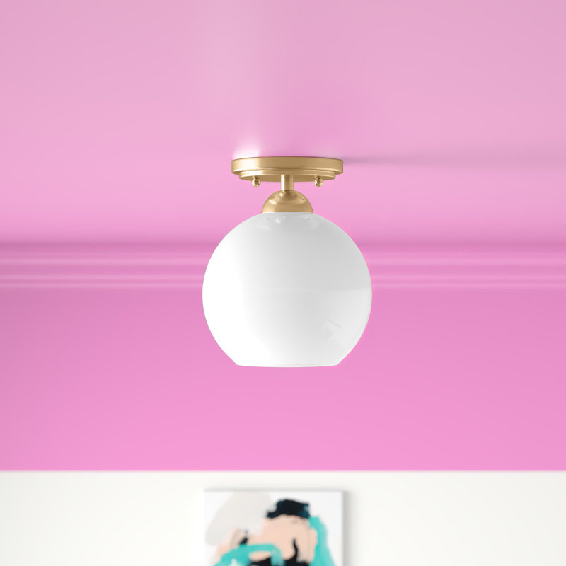 Plafonnier semi-encastré 1 lumière Alayna 7,38 po, Doré vieilli