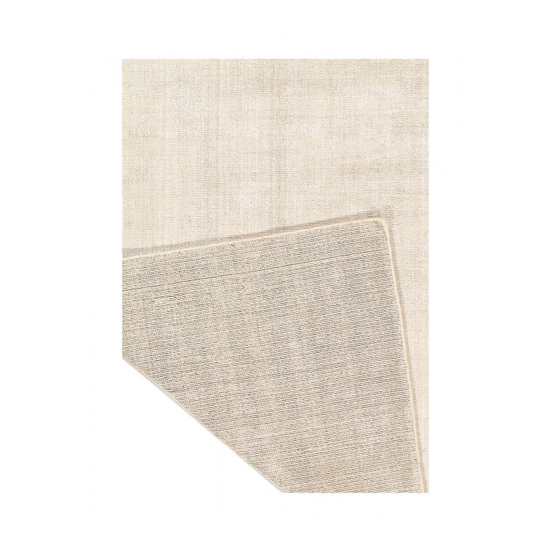 Tapis beige en soie de conception unique 4 pi 1 po x 6 pi 2 po Idali