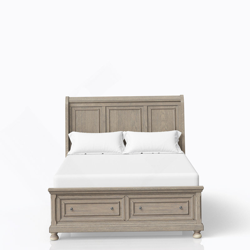 Grand lit de rangement gris antique, Gris antique, Queen